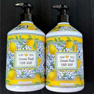 (2) Soap Tiles Lemon Basil Hand Soap - Yellow and Blue | Sz 21.5oz